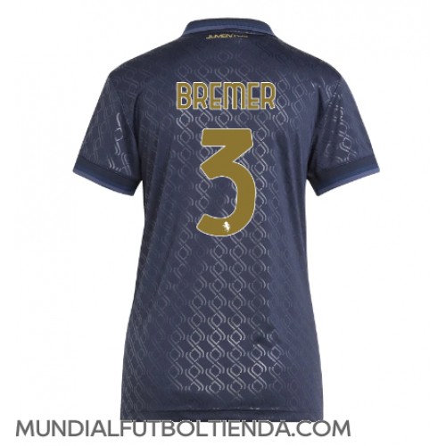 Camiseta Juventus Gleison Bremer #3 Tercera Equipación Replica 2024-25 para mujer mangas cortas